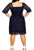 Picture of PLUS SIZE SQUARE NECK LACE DRESS